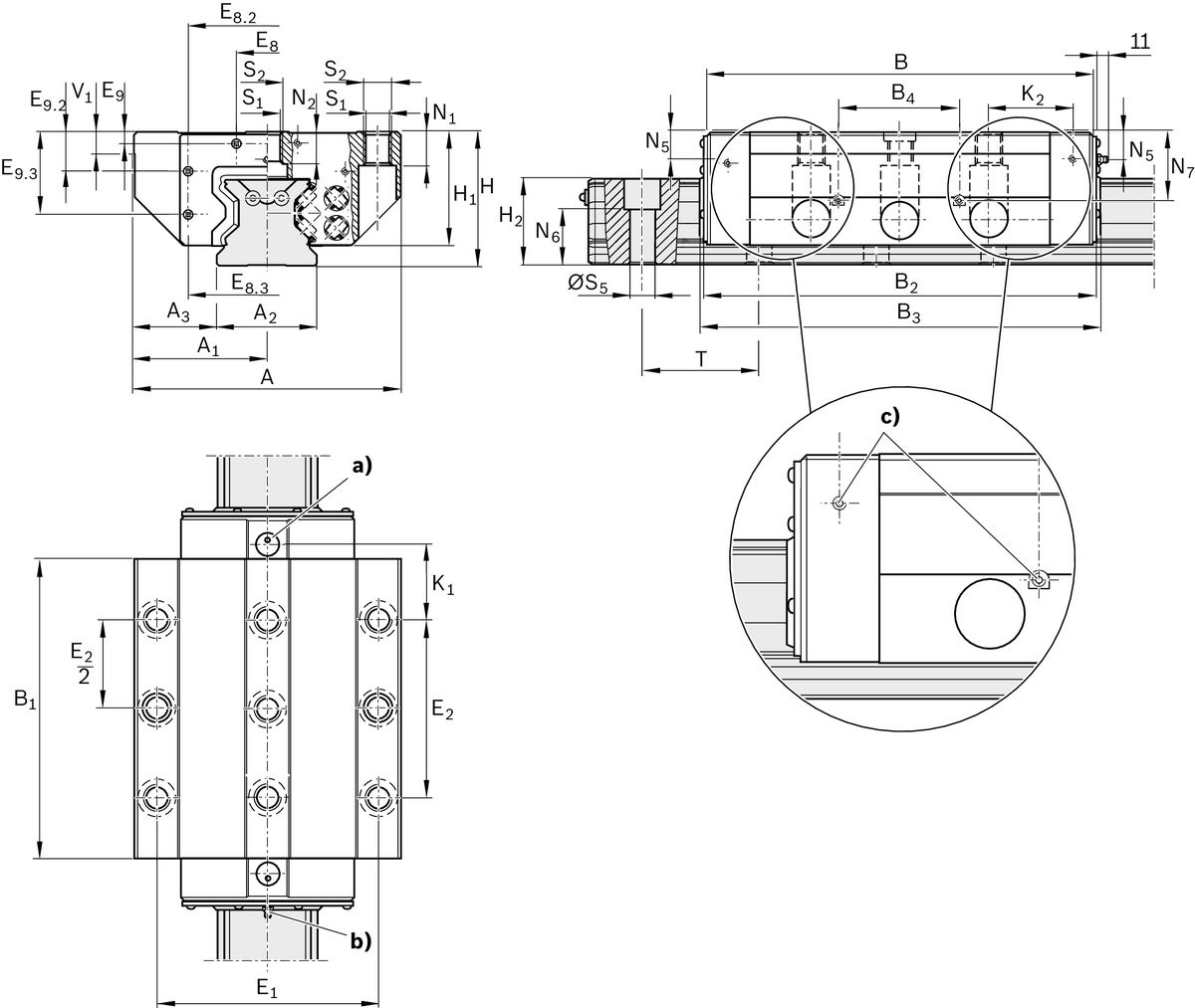 Роликовая каретка из углеродистой стали Bosch Rexroth RWA-100-FLS-C2-H-2 [R186322310]