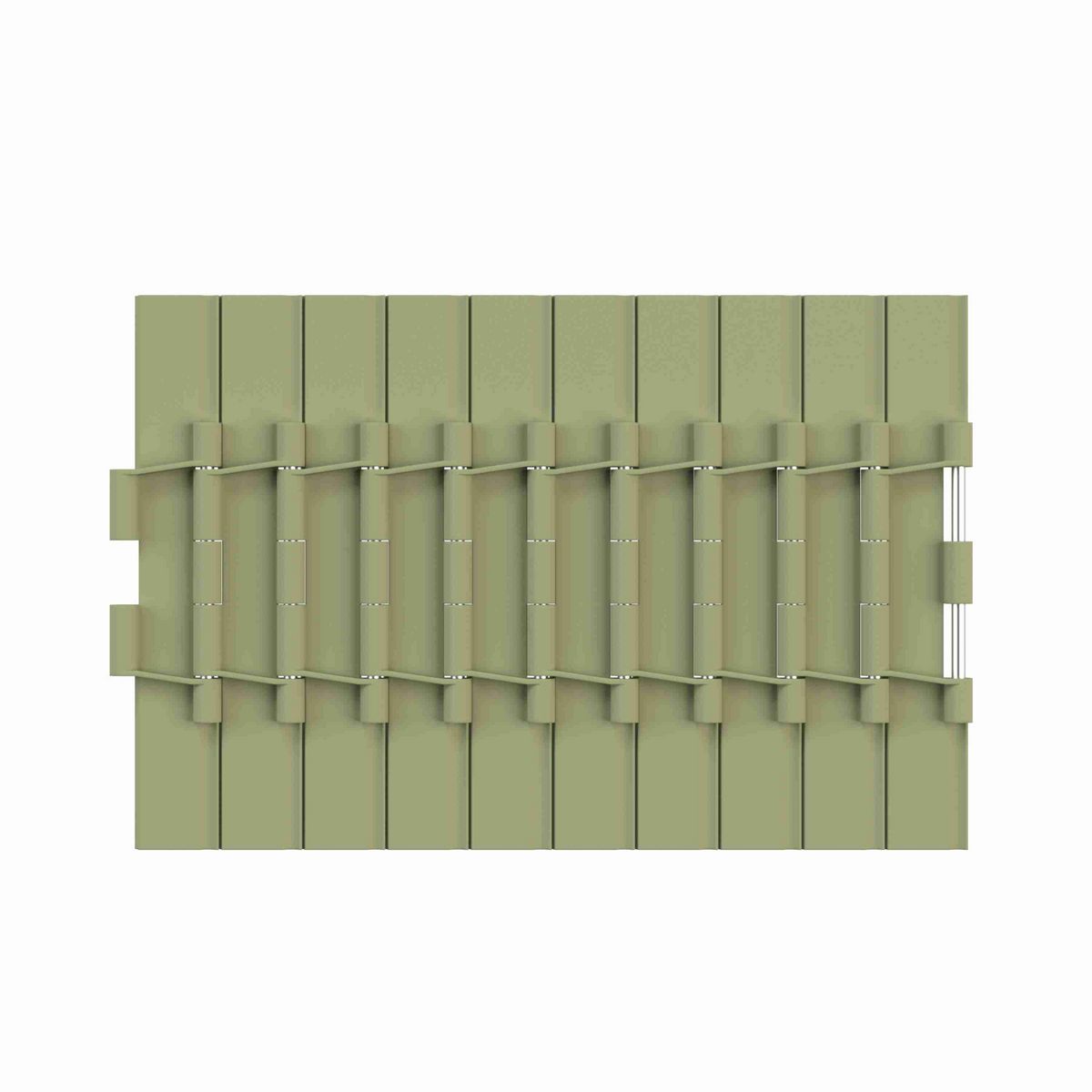 821 Straight Running Solid Top, Material: Green Abrasion Resistant Polyamide, Width: 7.5in, Pitch: 1.5in - 81431771
