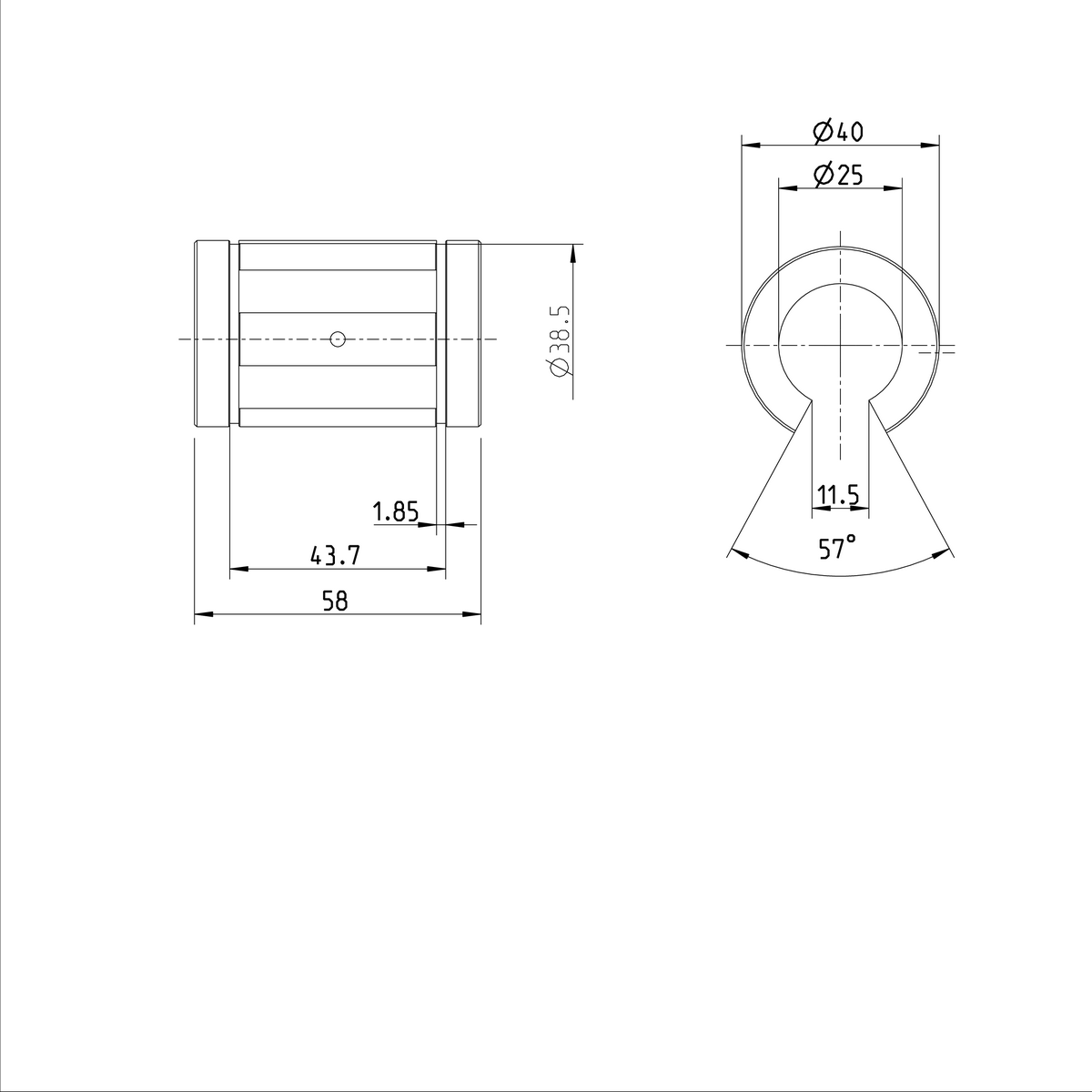 Суперлинейная втулка Bosch Rexroth KBA-O-25 [R067102500]