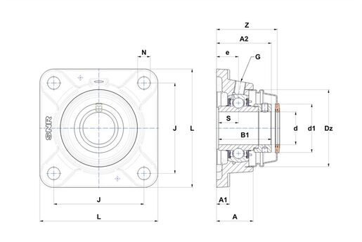 Фланцевый подшипниковый узел SNR EXFE205CCE