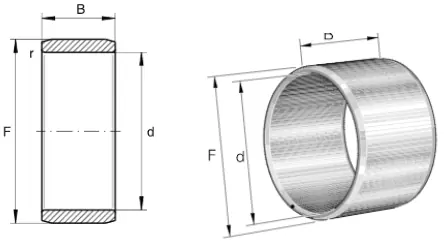 Игольчатый роликовый подшипник HGF IR15X19X16