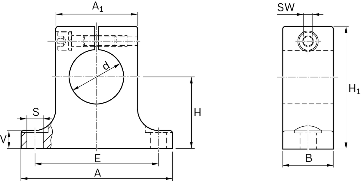 Опорный блок вала Bosch Rexroth WBS-12 [R105501200]