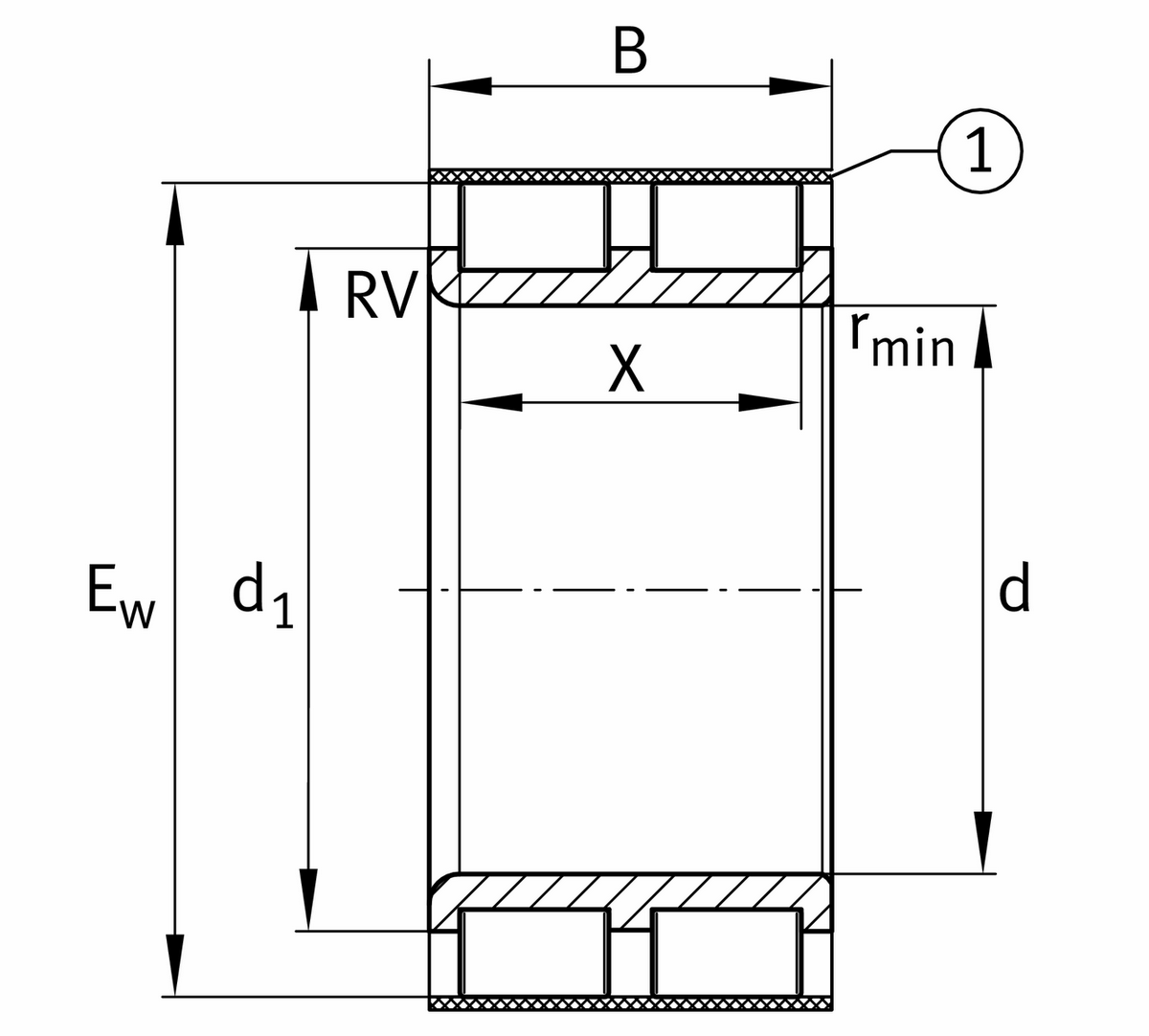Цилиндрический роликоподшипник INA RSL22x35,5x24,5-XL-RV