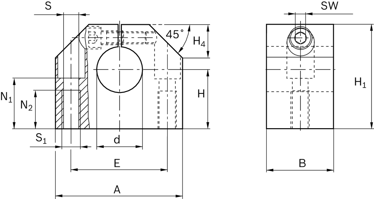 Опорный блок вала Bosch Rexroth WBA-16C [R105871600]