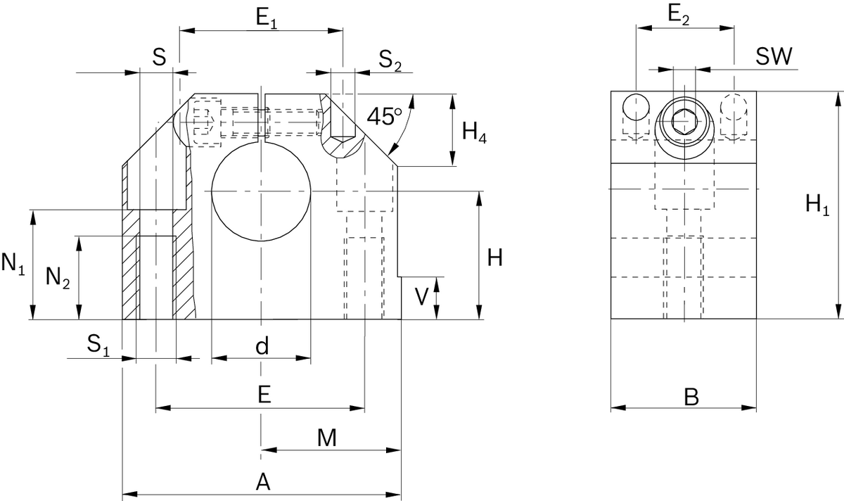 Опорный блок вала Bosch Rexroth WBA-10 [R105771000]