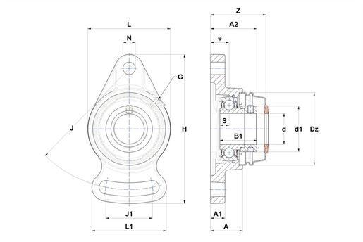 Фланцевый подшипниковый узел SNR ESFA209T20CCE
