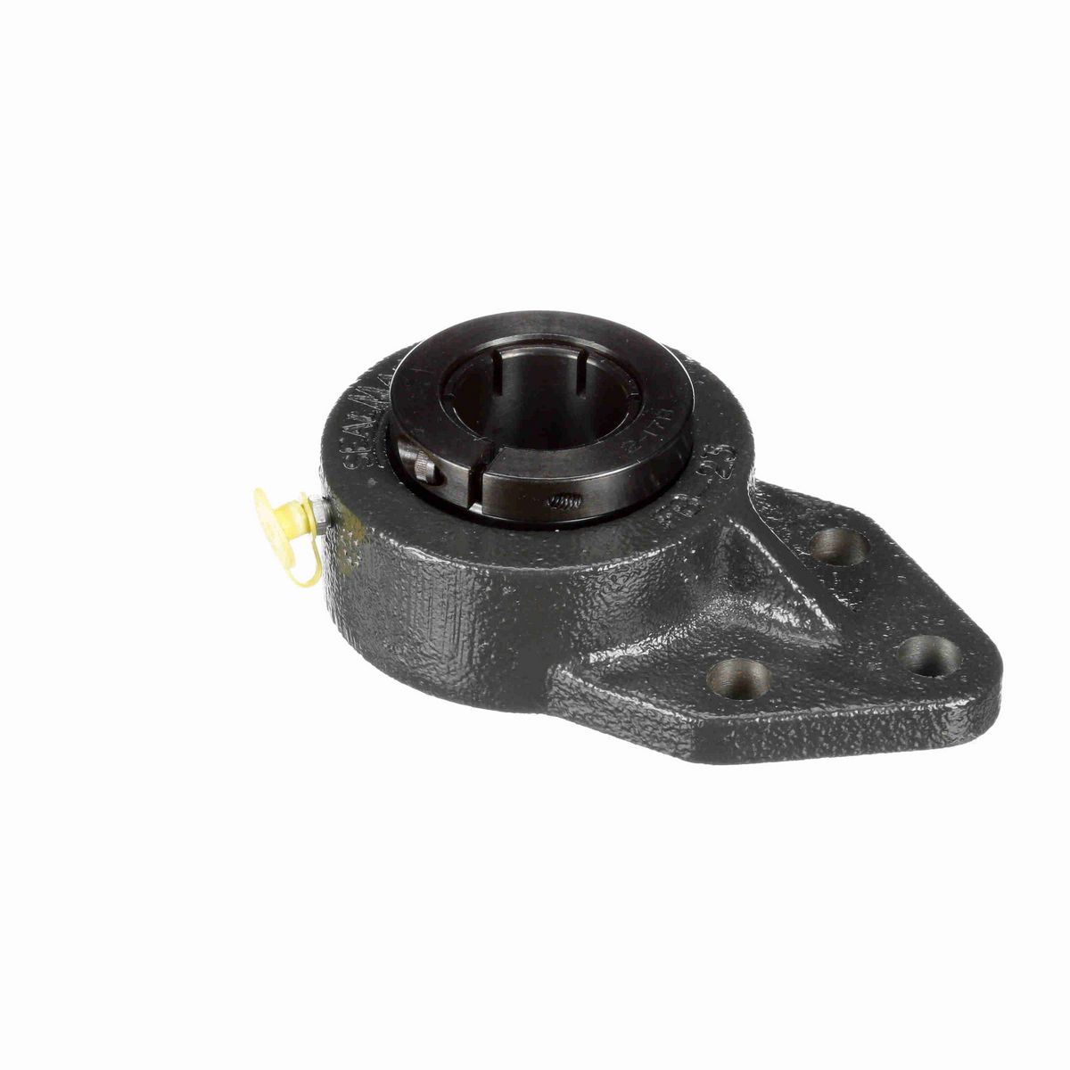 Sealmaster Mounted Cast Iron Three Bolt Flange Bracket Ball Bearing - 52100 Bearing Steel, Black Oxided - Concentric Lock - FB-206TMC