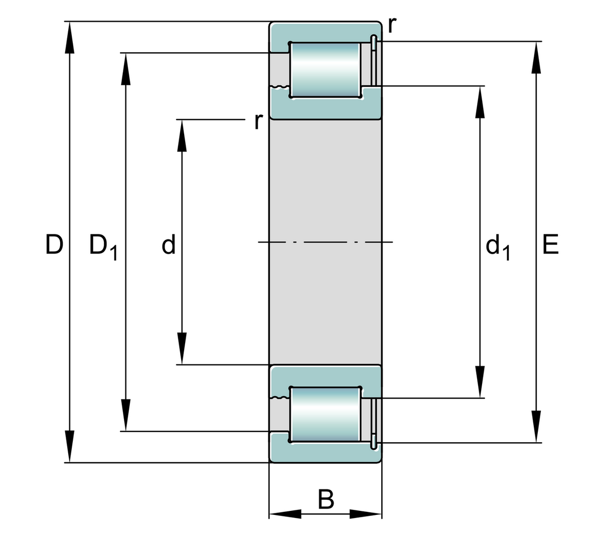 Цилиндрический роликоподшипник INA SL183017-A-C3