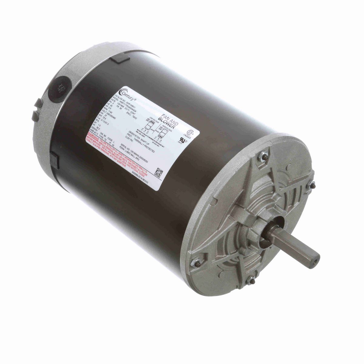 Condenser Fan Motor, 0.50 HP, 3 Ph, 60 Hz, 230/460 V, 1200 RPM, 56 Frame, TEAO - OKR1096V1
