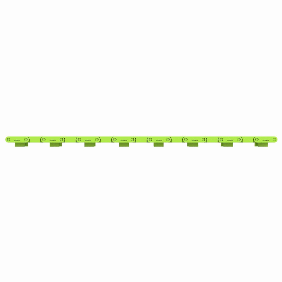 1000FT Straight Running Solid Top, Material: Bright Lime-Green Dry PET Low Friction, Width: 425mm, Pitch: 1in - 873.84.14