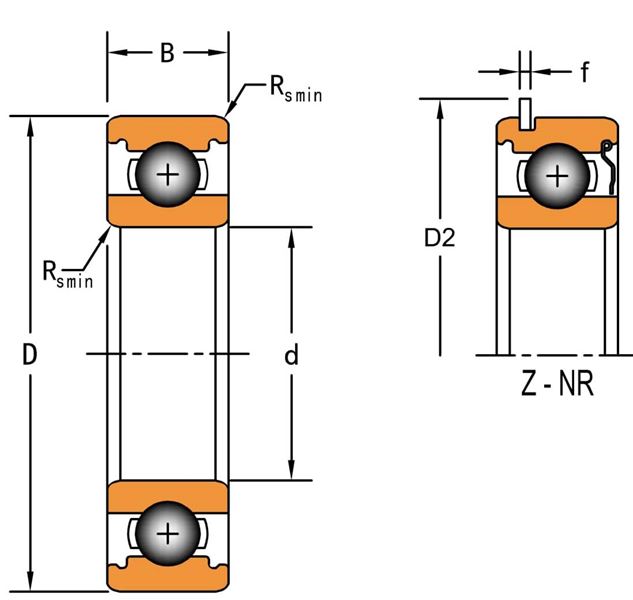 Радиальный шарикоподшипник Timken 6210-Z-NR-C3