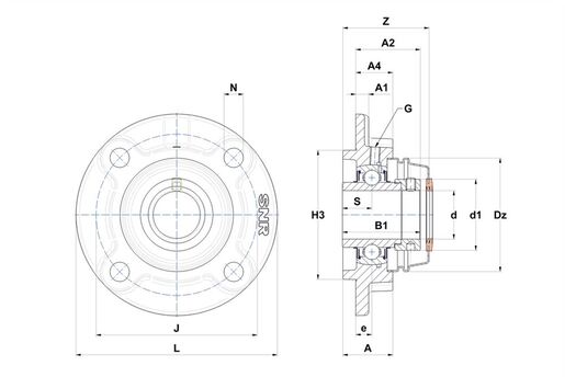 Фланцевый подшипниковый узел SNR EXFC205T20CCE