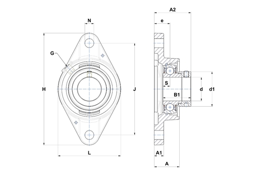 Фланцевый подшипниковый узел SNR ESFLE208NT20