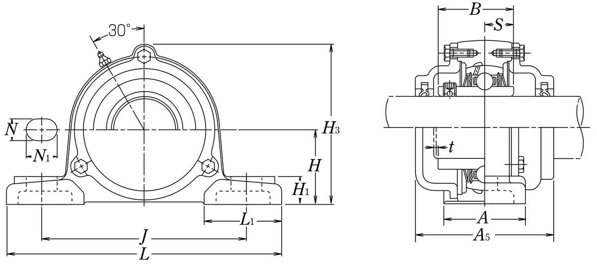 Опорный подшипниковый узел NSK C-UCP321D1 X AS3S, литой корпус