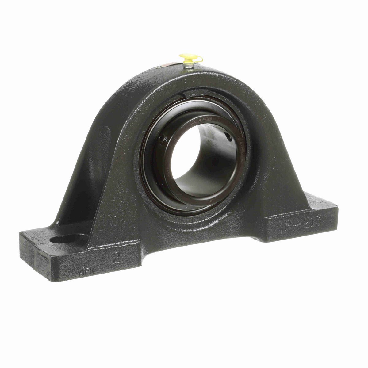 Sealmaster Mounted Cast Iron Two Bolt Pillow Block Ball Bearing - 52100 Bearing Steel, Black Oxided - Setscrew Lock - SP-46