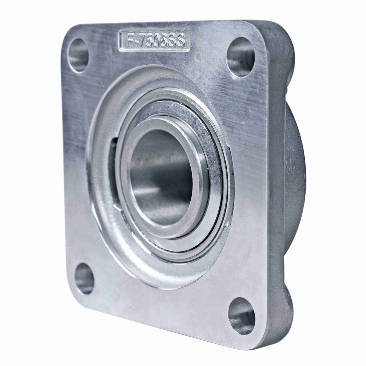 Sealmaster Mounted Stainless Steel Four Bolt Flange Ball Bearing - 440C Stainless Steel - SS Setscrew Lock - Corrosion Resistant - CRFS-SS12