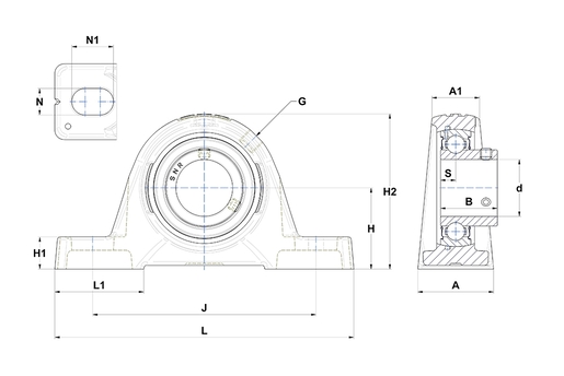 Фланцевый подшипниковый узел SNR USPE204-12