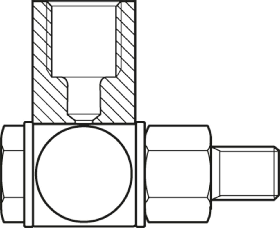 Поворотный фитинг для роликовых рельсовых систем Bosch Rexroth M6X9,5-M8X1-90DEG [R341704509]