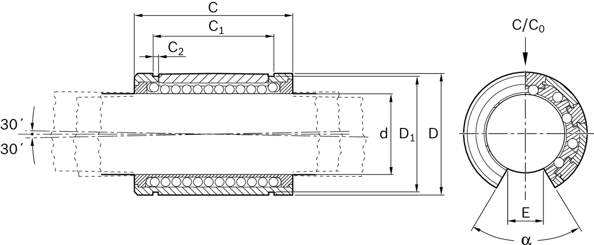 Суперлинейная втулка Bosch Rexroth KBA-O-16 [R067101600]