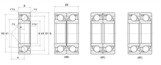 Радиально-упорный шарикоподшипник однорядный или для парного монтажа (дуплексы) NTN 7304BG