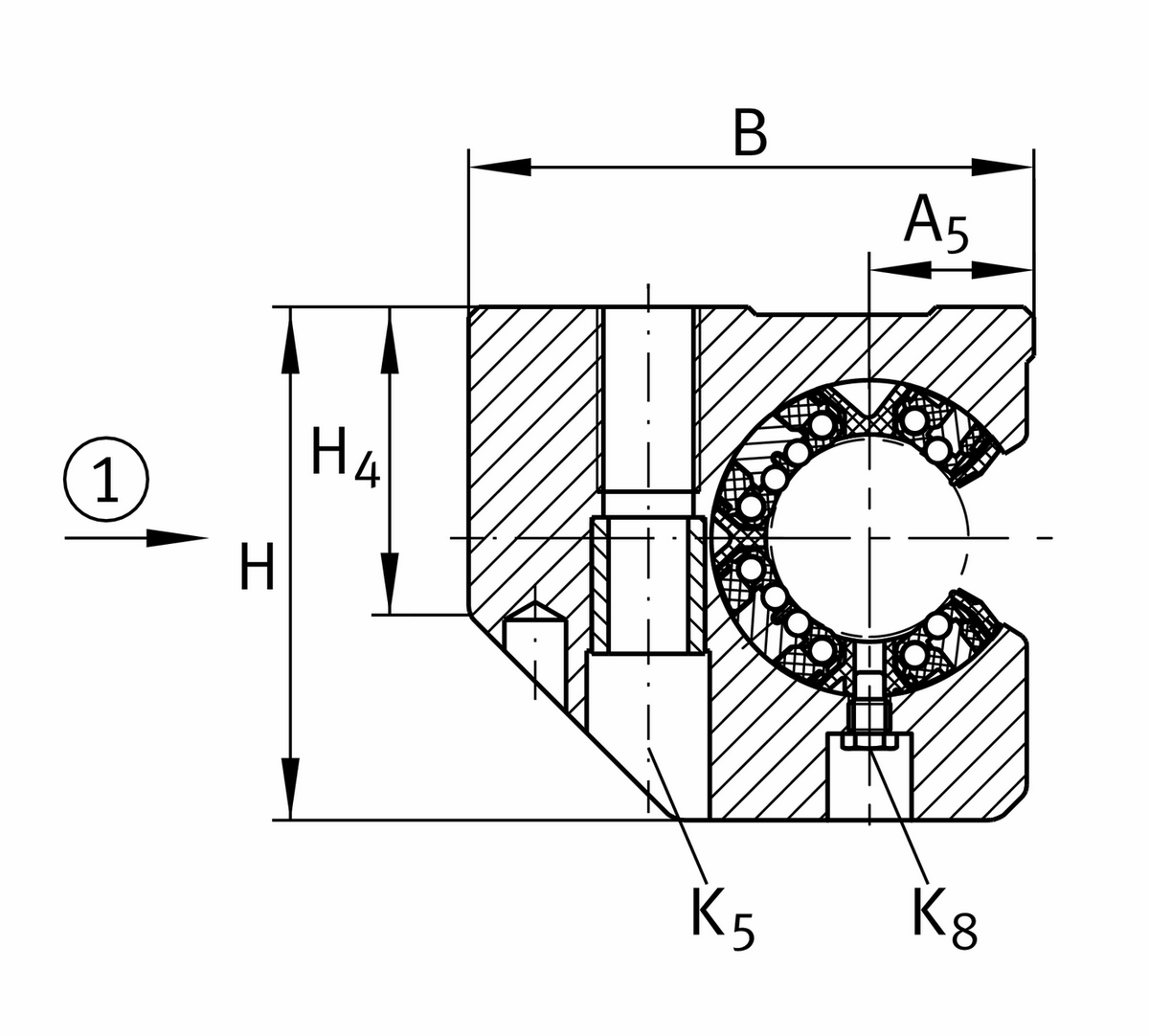 Узел с шарикоподшипником для линейного перемещения INA KGSCS40-PP-AS