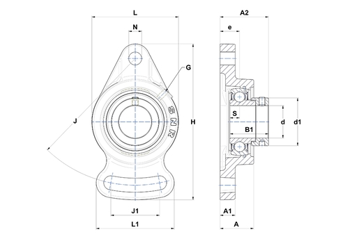 Фланцевый подшипниковый узел SNR ESFA206-18T04