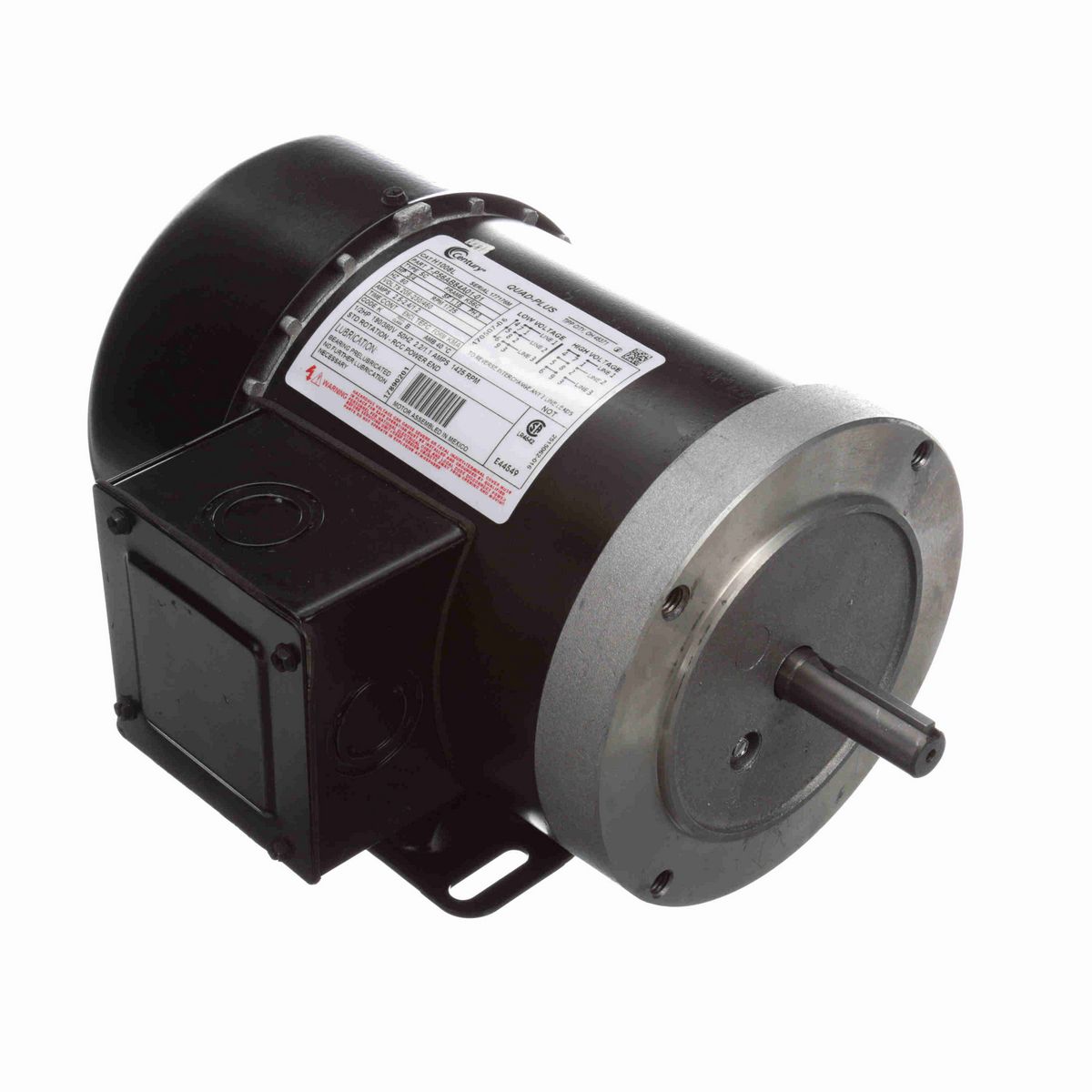 General Purpose Motor, 3/4 HP, 3 Ph, 60 Hz, 208-230/460 V, 1800 RPM, K56C Frame, TEFC - H1008L
