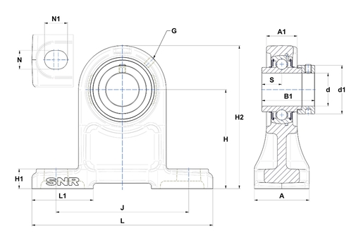Фланцевый подшипниковый узел SNR ESPH205-15T20