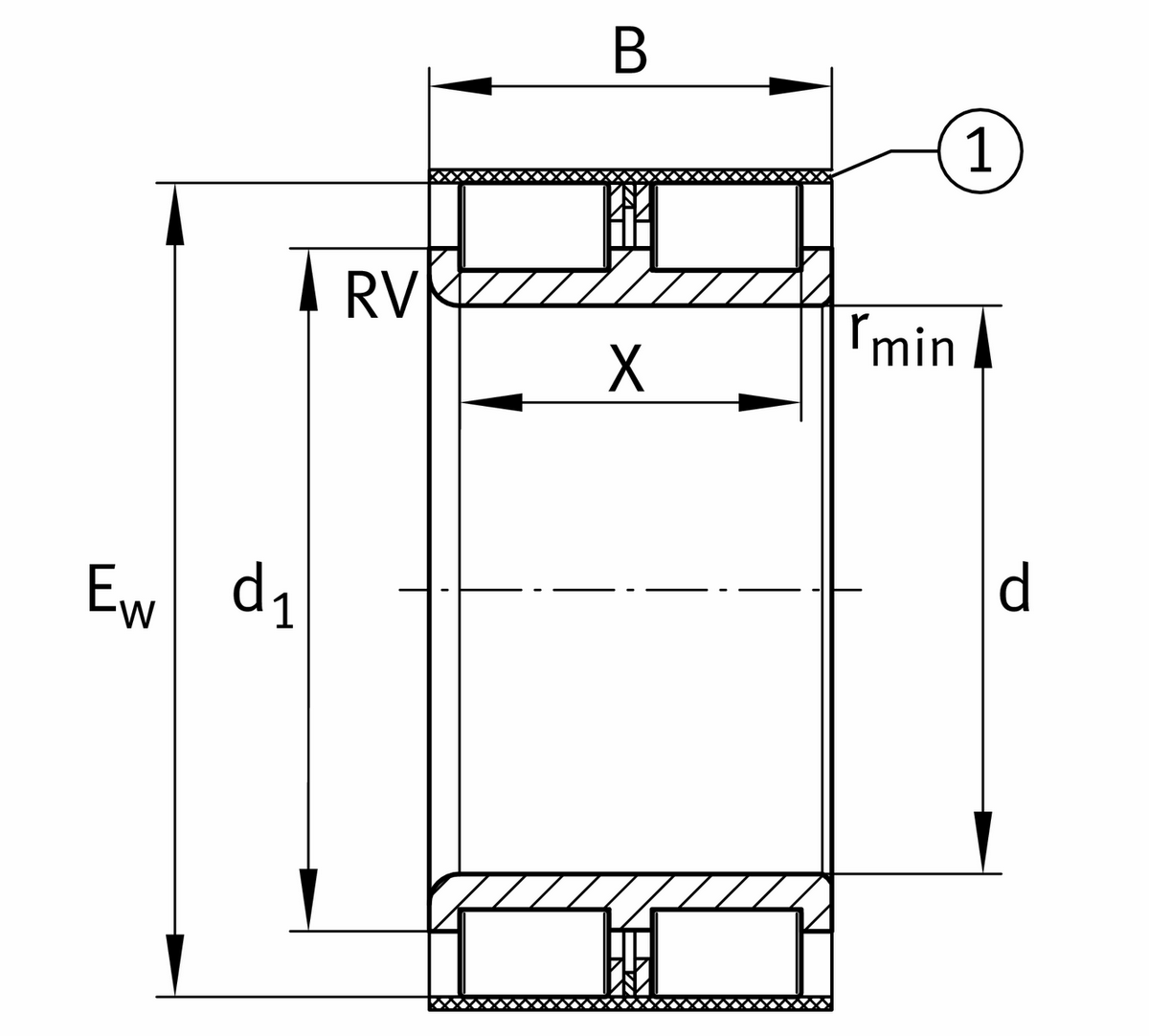 Цилиндрический роликоподшипник INA RSL20x32,17x23-XL-RV-DP