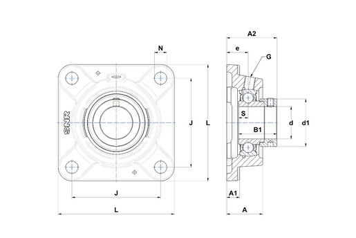 Фланцевый подшипниковый узел SNR ESFE212