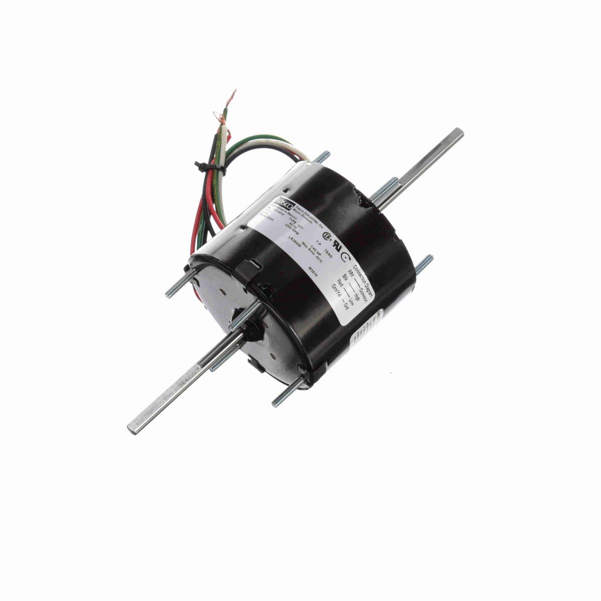 FASCO Fan and Blower Motor, 1/40 HP, 1 Ph, 60 Hz, 115 V, 3000 RPM, 2 Speed, 3.3" Diameter, TEAO - D205