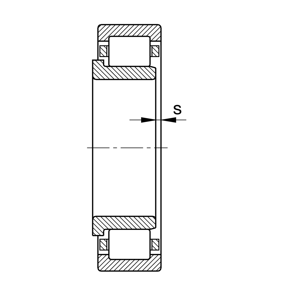 Цилиндрический роликоподшипник FAG NJ2234-E-XL-M1 (NJ2234-E-M1, NJ2234E.M1)