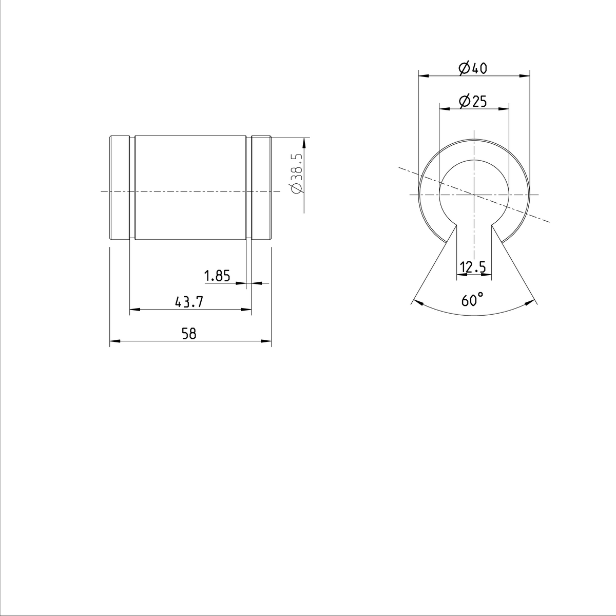 Стандартная линейная втулка Bosch Rexroth KBM-O-25-DD [R063202500]