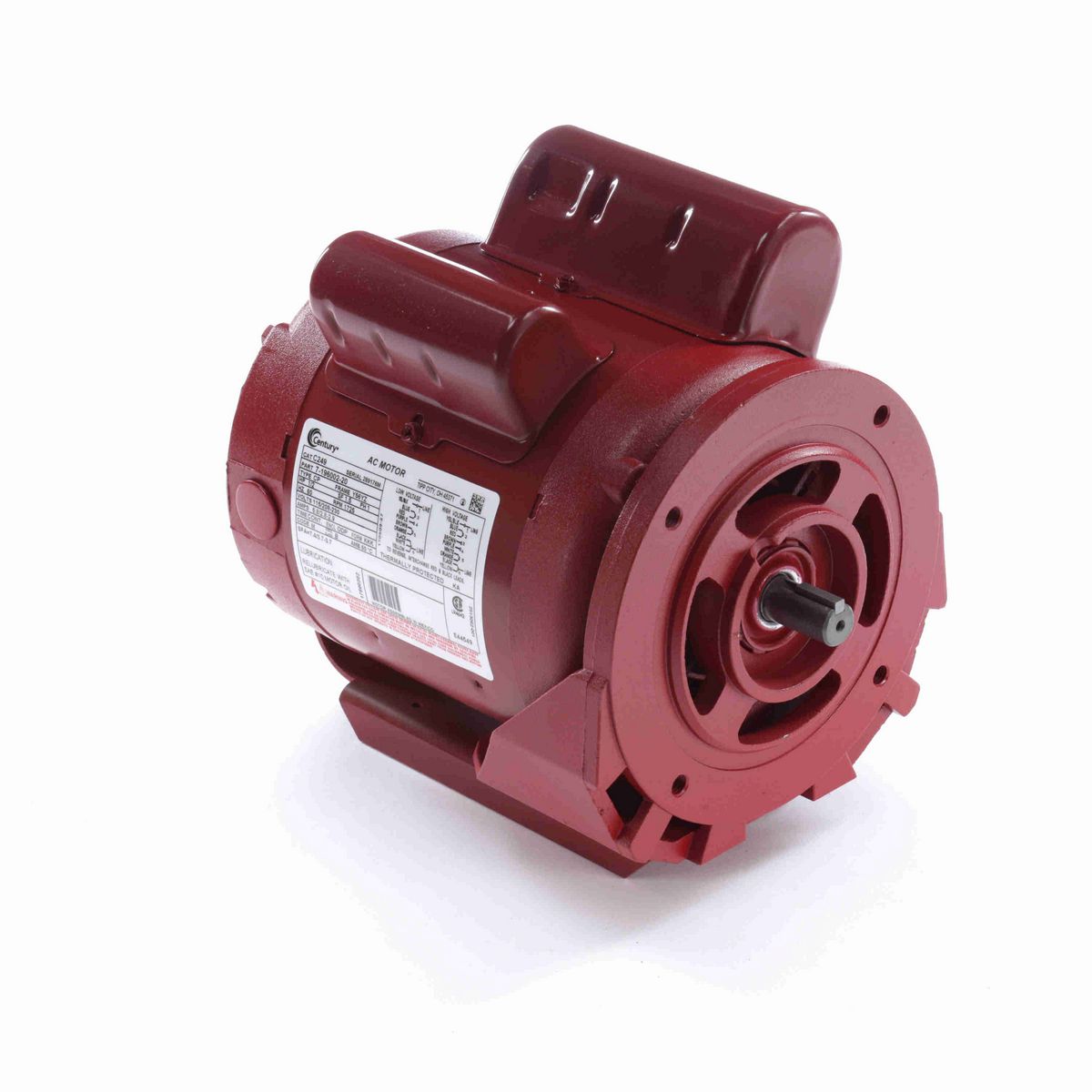 Circulator Pump Motor, 1/2 HP, 1 Ph, 60 Hz, 115/208-230 V, 1800 RPM, Y56YZ Frame, ODP - C249