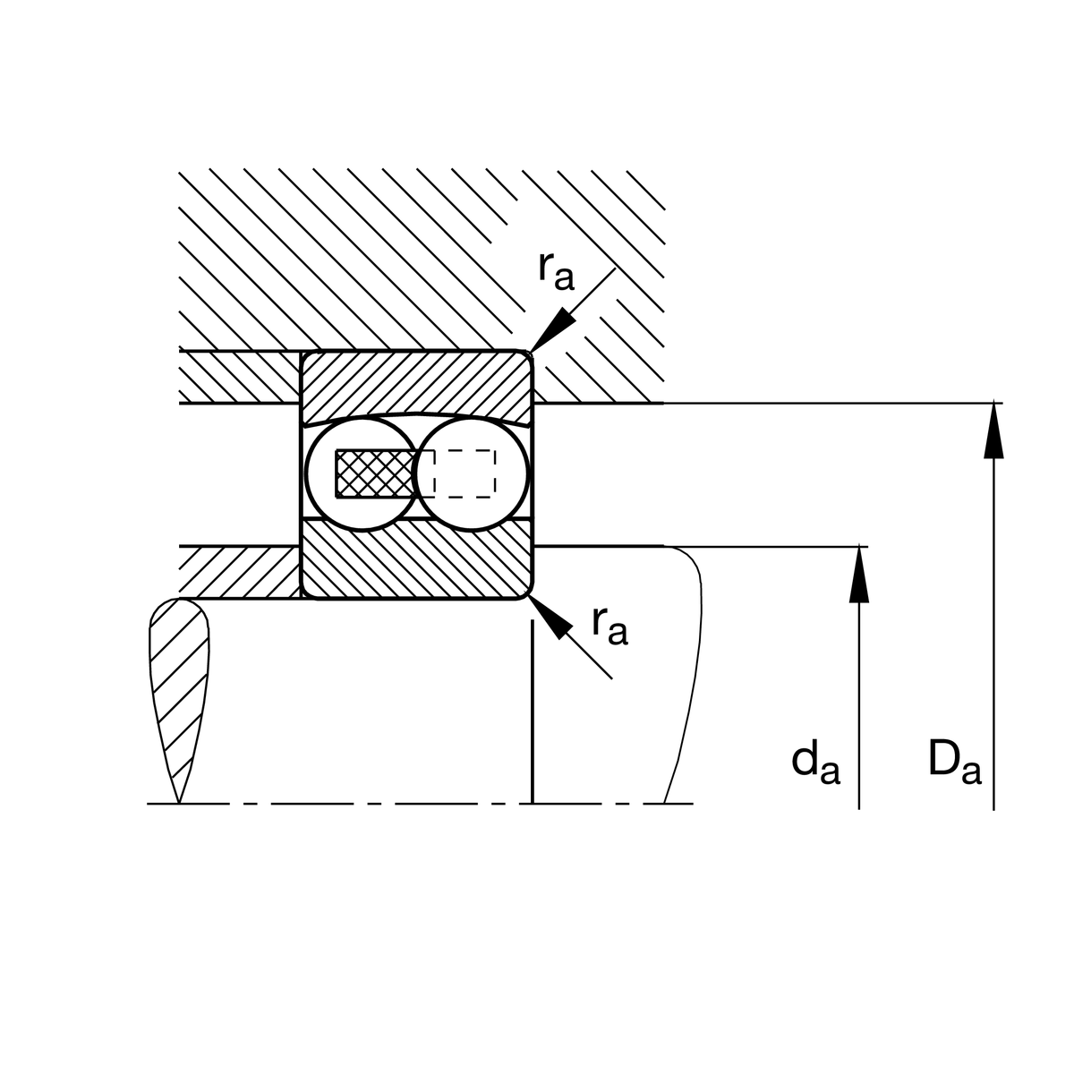 Радиальный сферический шарикоподшипник FAG 2308-M-C3 (2308M.C3)