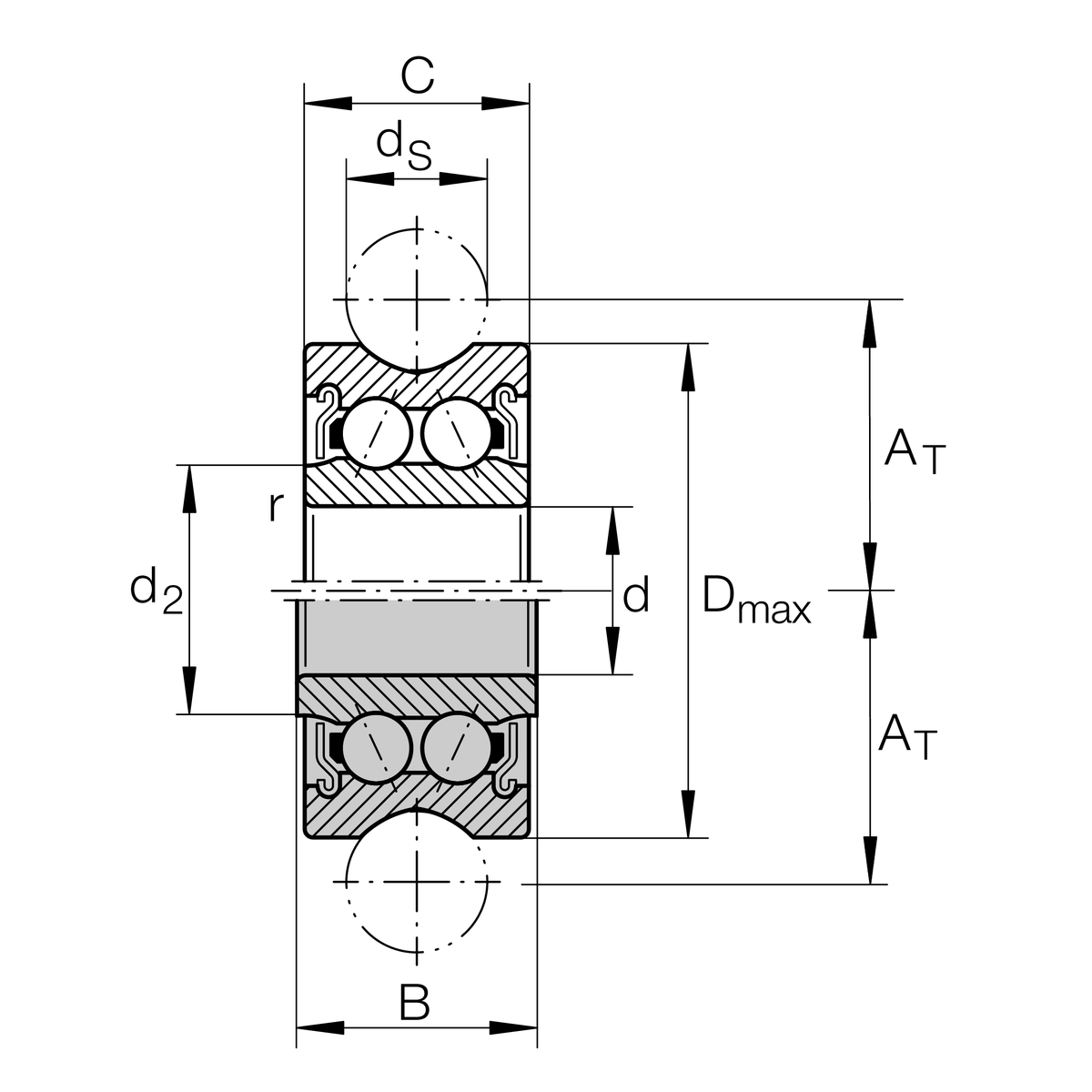 Направляющий ролик INA LFR50/5-4-2RS-RB-HLC