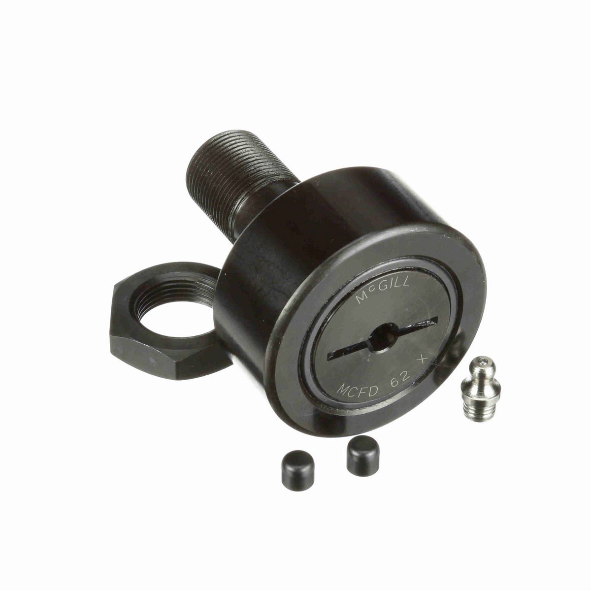 Опорный ролик с цапфой McGill CAMROL MCFD 62 X, цилиндрический, повышенной грузоподъемности, со щитком, со шлицем под отвёртку, метрический
