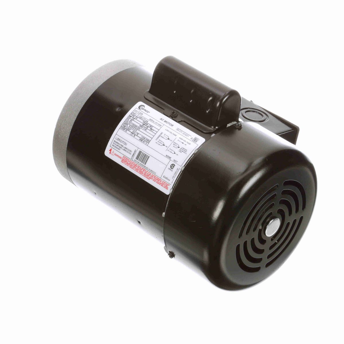 General Purpose Motor, 1/3 HP, 1 Ph, 60 Hz, 115/208-230 V, 1200 RPM, L56C Frame, TEFC - C209