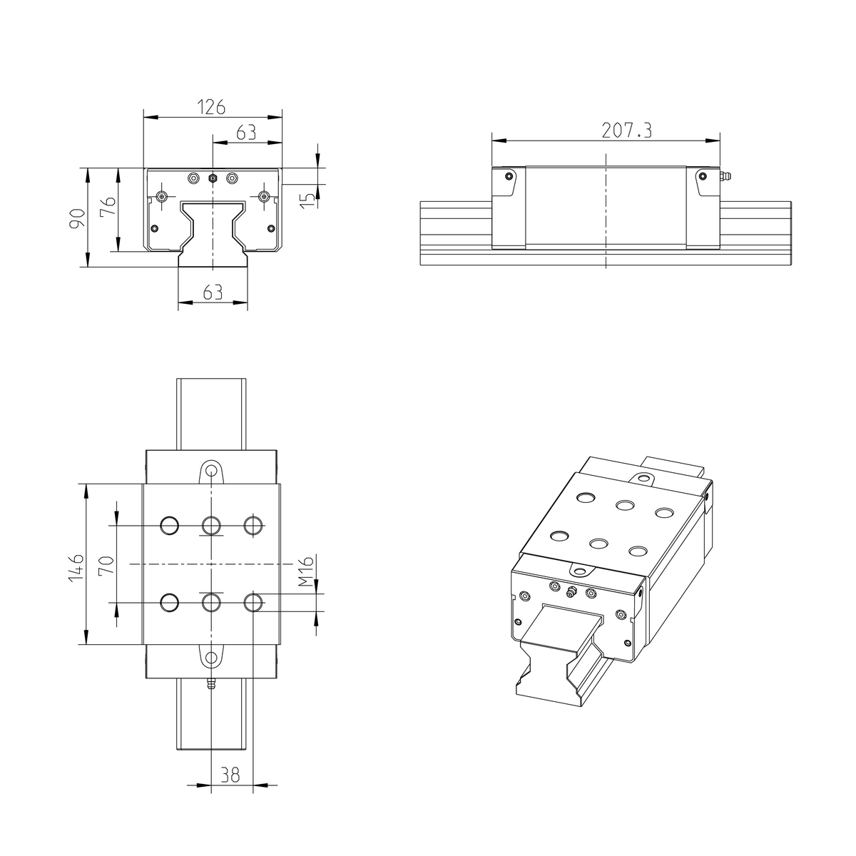 Роликовая каретка из углеродистой стали Bosch Rexroth RWD-065-SNS-C2-H-2 [R18226232X]
