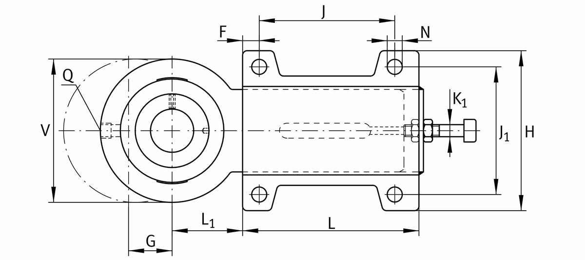 Корпусной узел с закрепляемым подшипником PHUSE25-XL (PHUSE25)