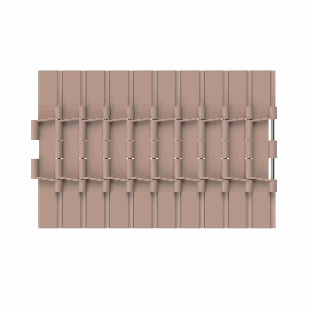 821 Straight Running Solid Top, Material: Tan Low Friction, Width: 12in, Pitch: 1.5in - LF821K12