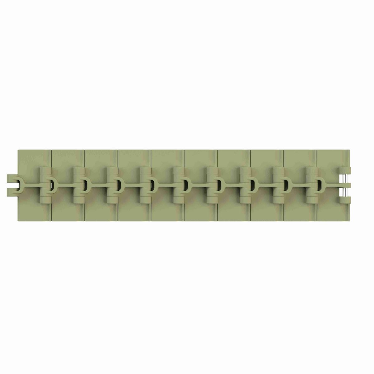 820 Straight Running Solid Top, Material: Green Abrasion Resistant Polyamide, Width: 3.25in, Pitch: 1.5in - 81431521