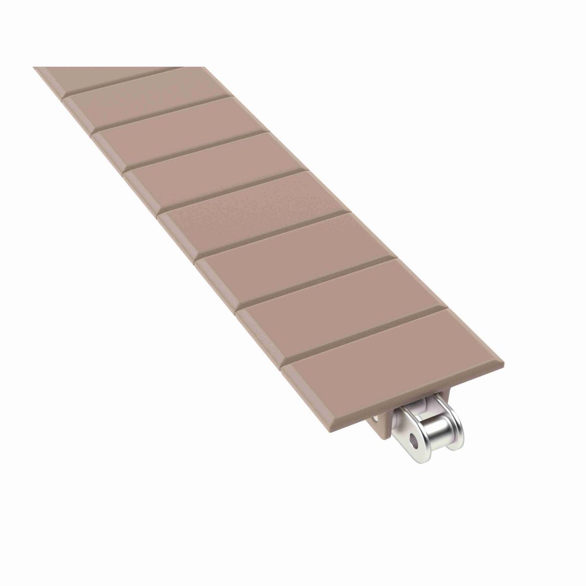 845 Straight Running Solid Top, Material: Tan Low Friction, Width: 2in, Pitch: 1in - 81405863