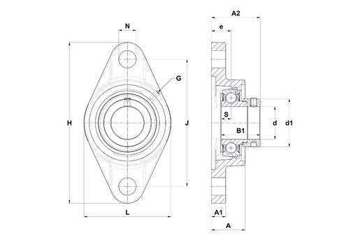 Фланцевый подшипниковый узел SNR ESFL202N