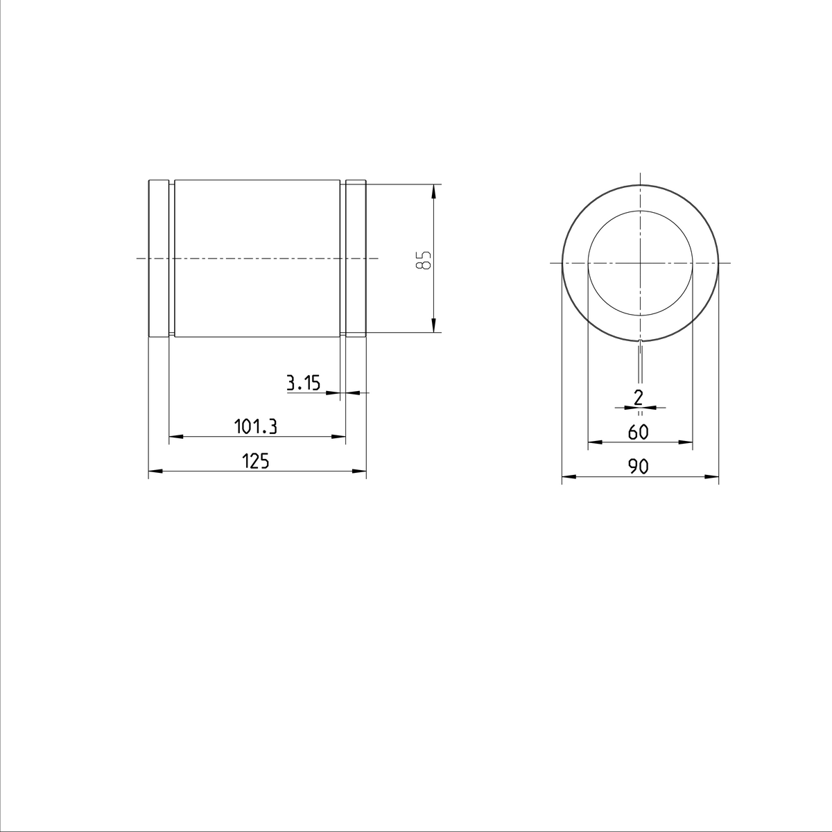 Стандартная линейная втулка Bosch Rexroth KBM-E-60 [R061006000]
