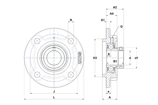 Фланцевый подшипниковый узел SNR ESFC211NT04