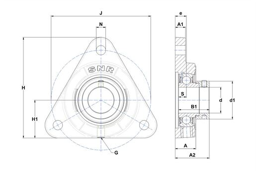 Фланцевый подшипниковый узел SNR ESFTE207T20