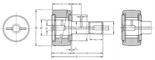 Cam follower with shaft NTN KRV72LL/3AS