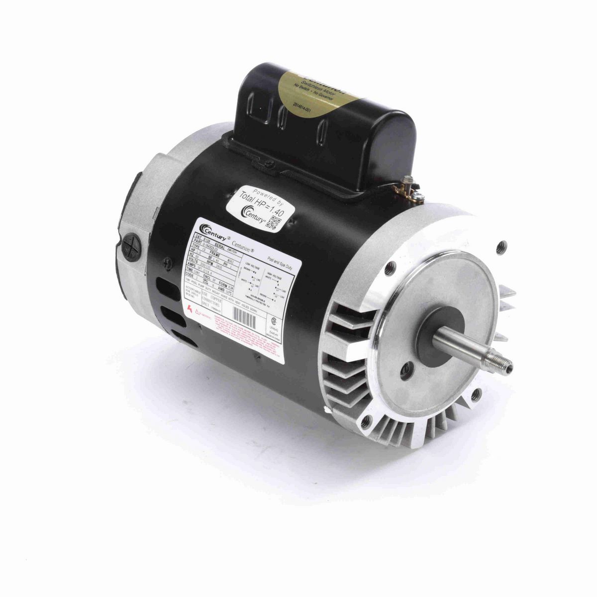 Pool Pump Motor, 1.0 HP, 1 Ph, 60 Hz, 230/115 V, 3600 RPM, M56J Frame, DP - B128
