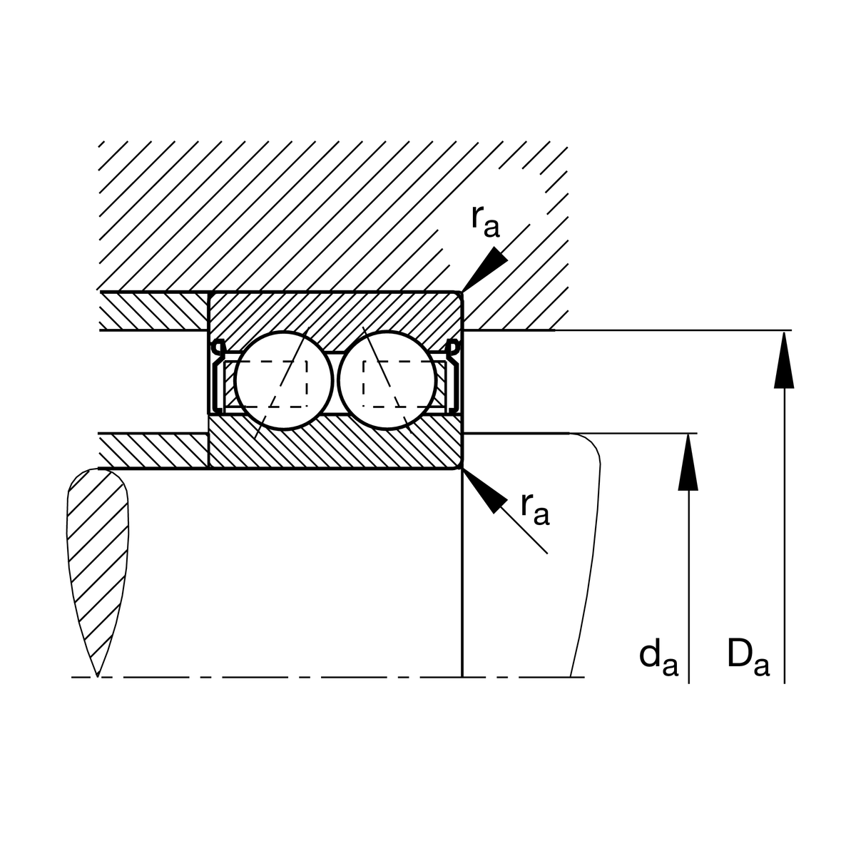 Радиально-упорный шарикоподшипник FAG 3209-BD-XL-2Z (3209-BD-2Z)